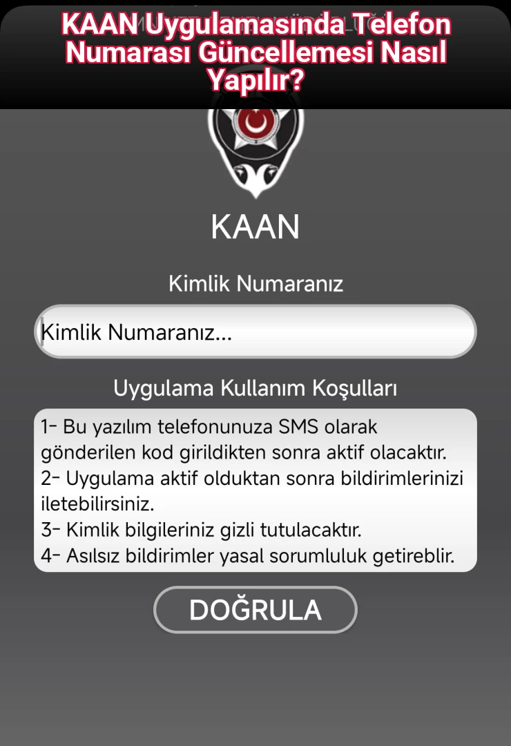KAAN Uygulamasında Telefon Numarası Güncellemesi Nasıl Yapılır?
